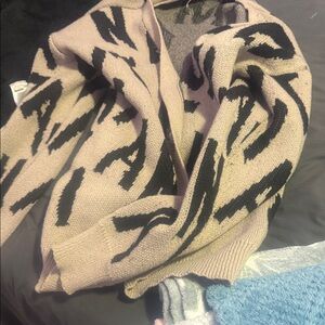 SHEIN Black and Tan Patterned Cardigan